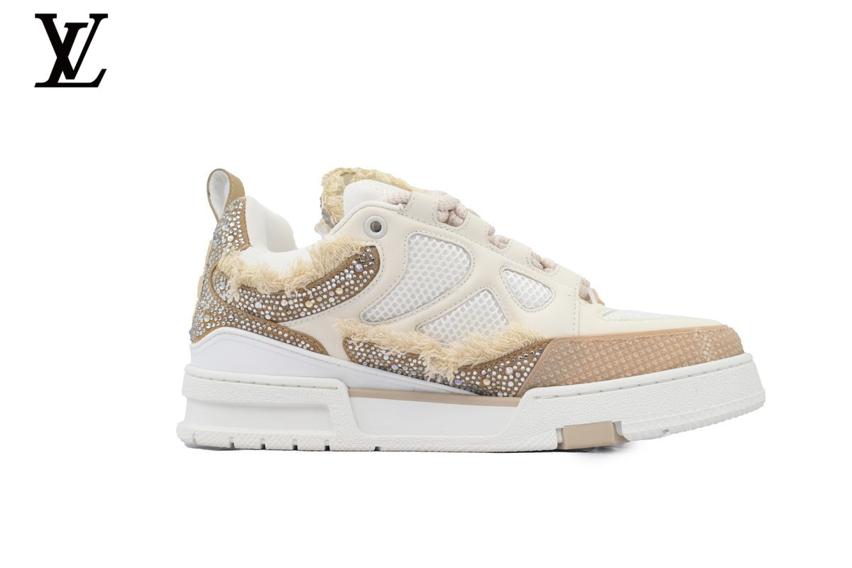 Louis Vuitton shoes for man  women Skate Sneaker – Beige Plush & Crystal