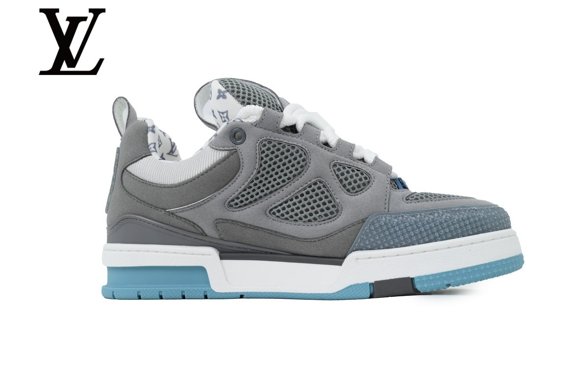 Louis Vuitton shoes for man  women Skate Sneakers - Grey and Light Blue