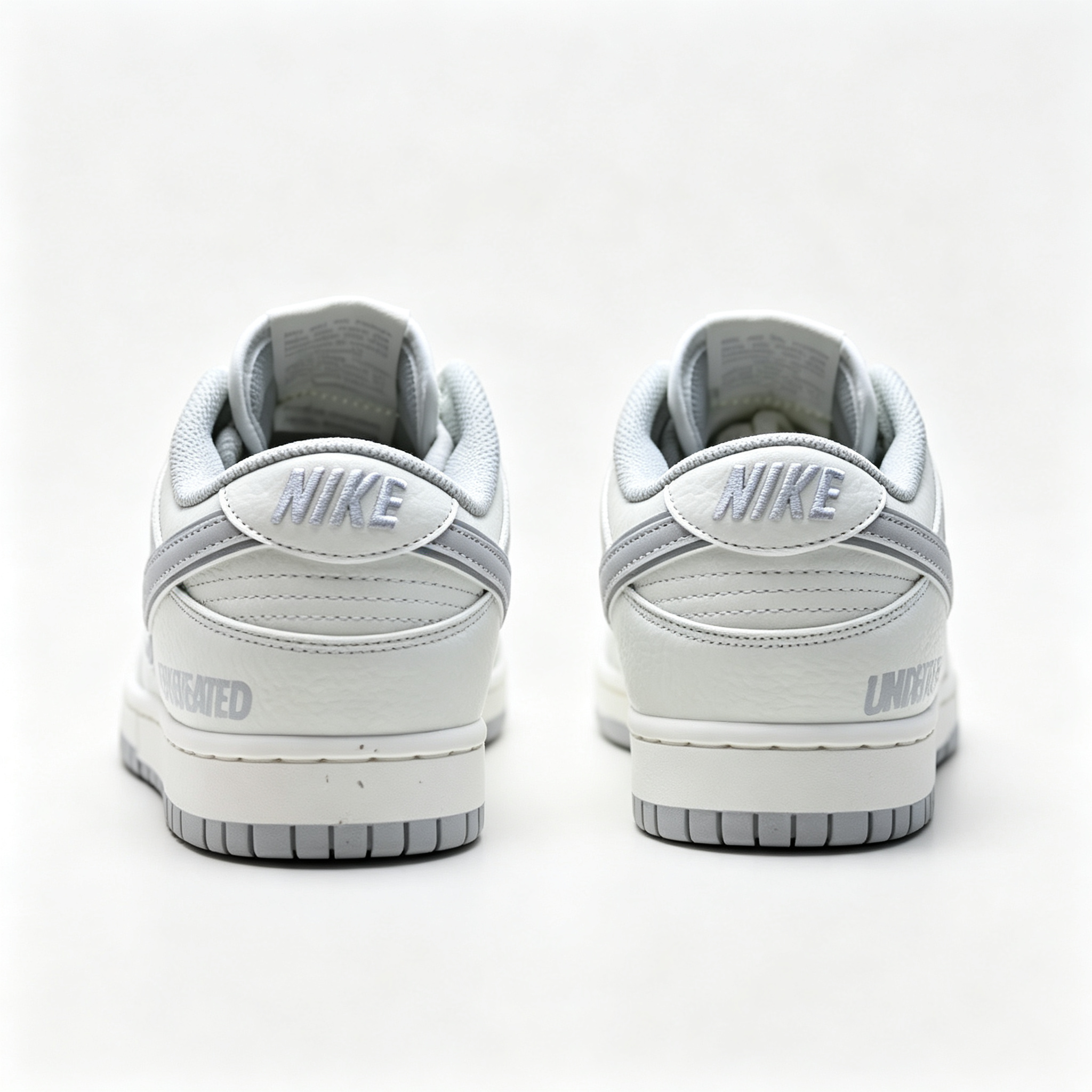 Nike Dunk Low 'Light Grey Swoosh' – White Leather Low-Top Sneakers