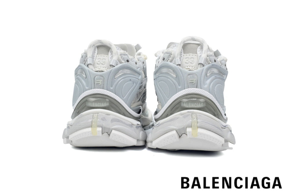Balenciaga Runner men's shoes  women sneakers– White & Silver