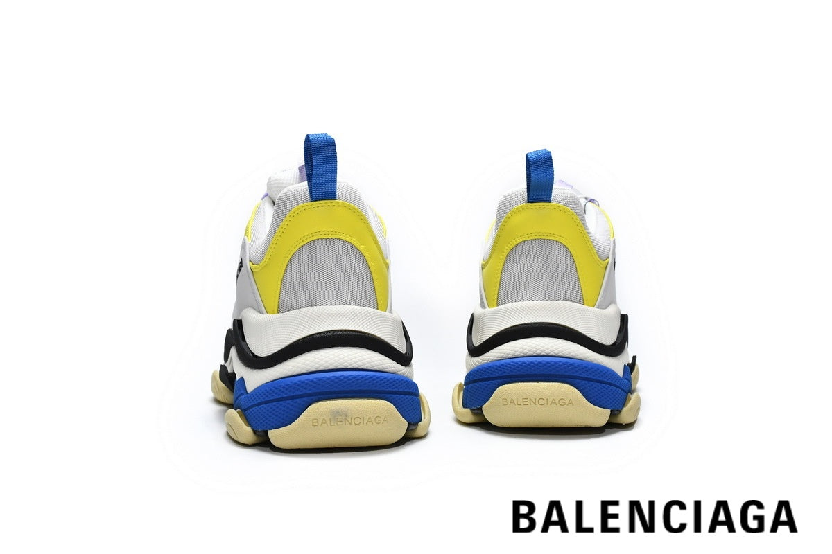Balenciaga Triple S men's shoes  women sneakers – Grey, Yellow & Purple