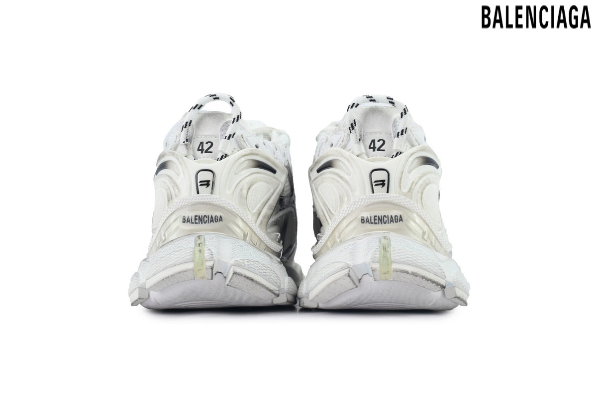 Balenciaga Runner men's shoes  women sneakers – White & Black