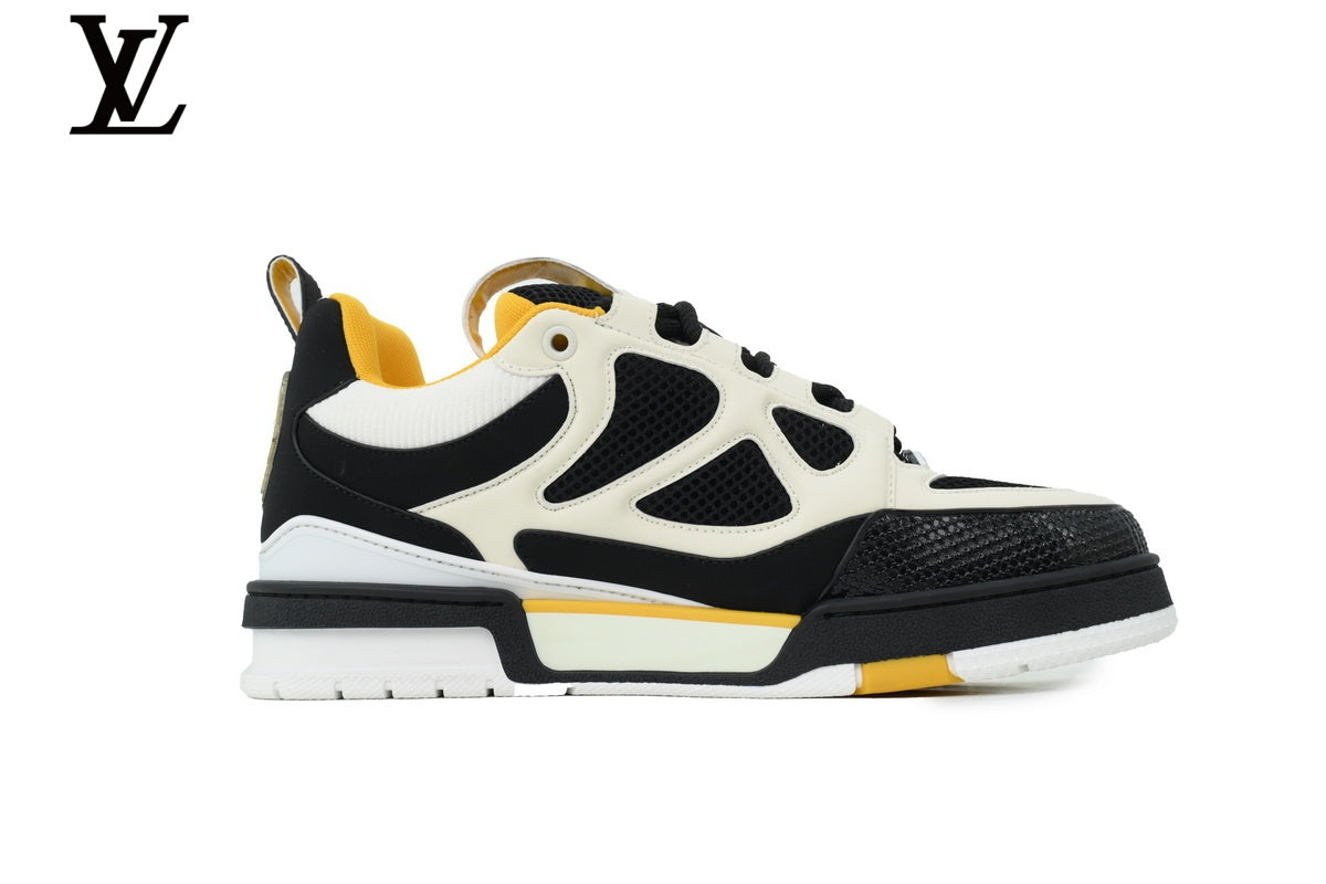 Louis Vuitton  shoes for man  women Skate Sneaker – Black, White & Yellow