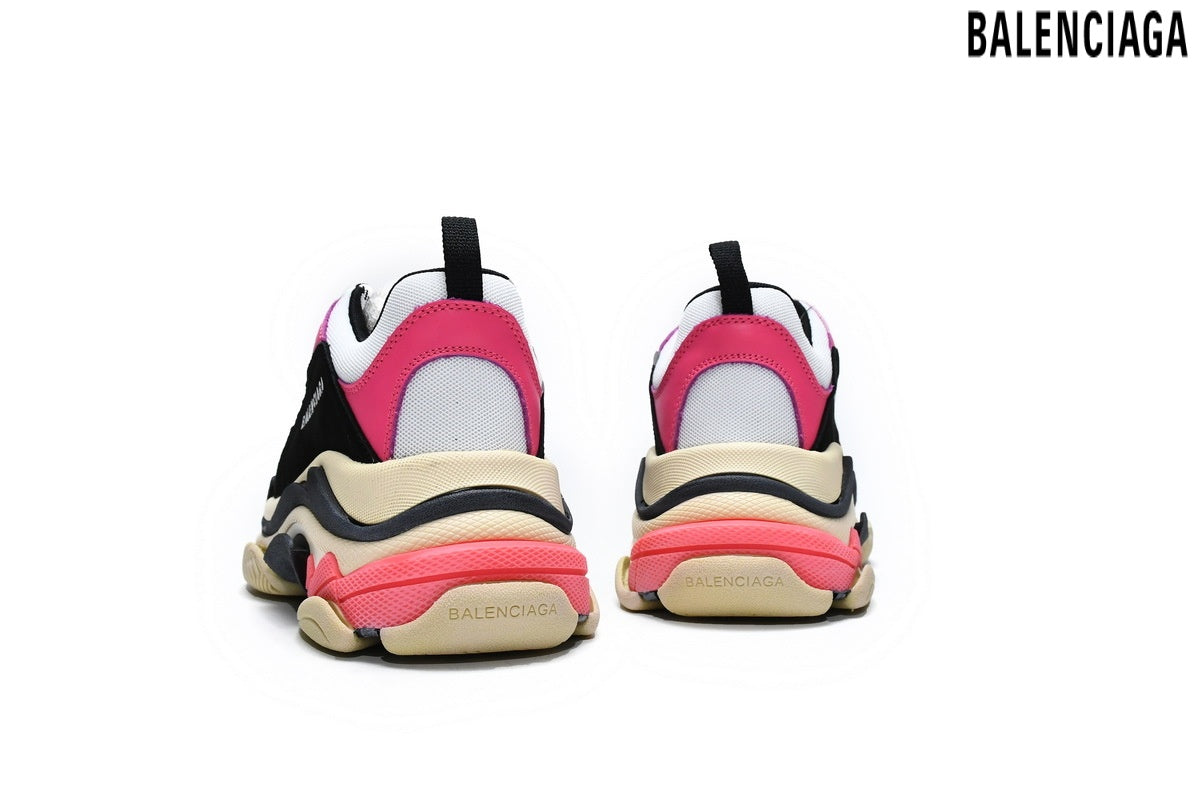 Balenciaga Triple S men's shoes  women sneakers – Black, White & Pink