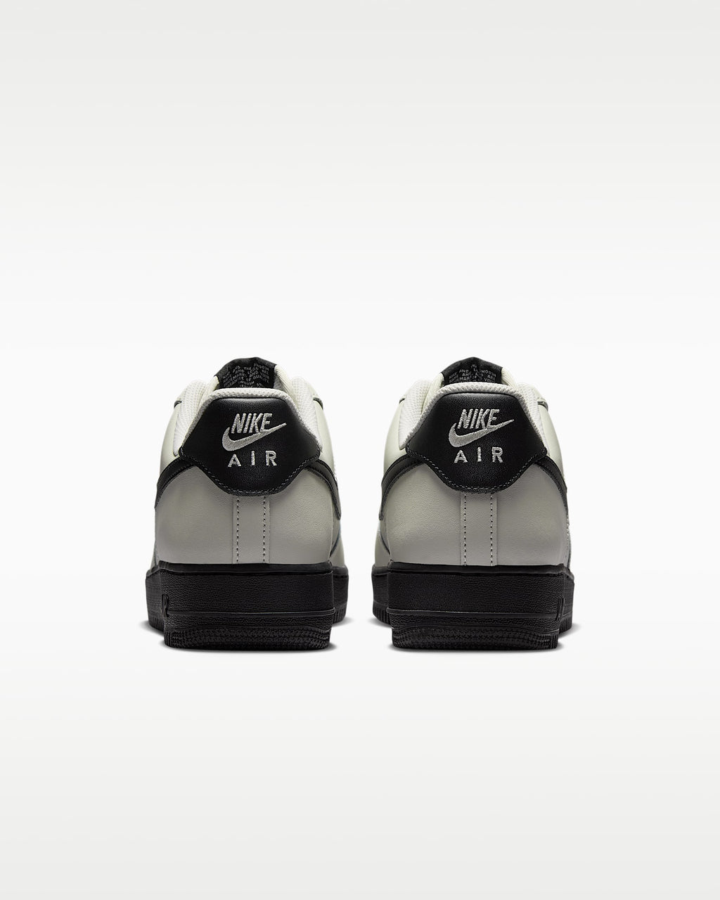 Nike Air Force 1 '07 Light Bone Black Swoosh Sneakers