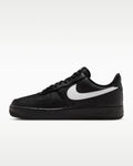 Nike Air Force 1 '07 LV8 Black Grid Texture White Swoosh Sneakers