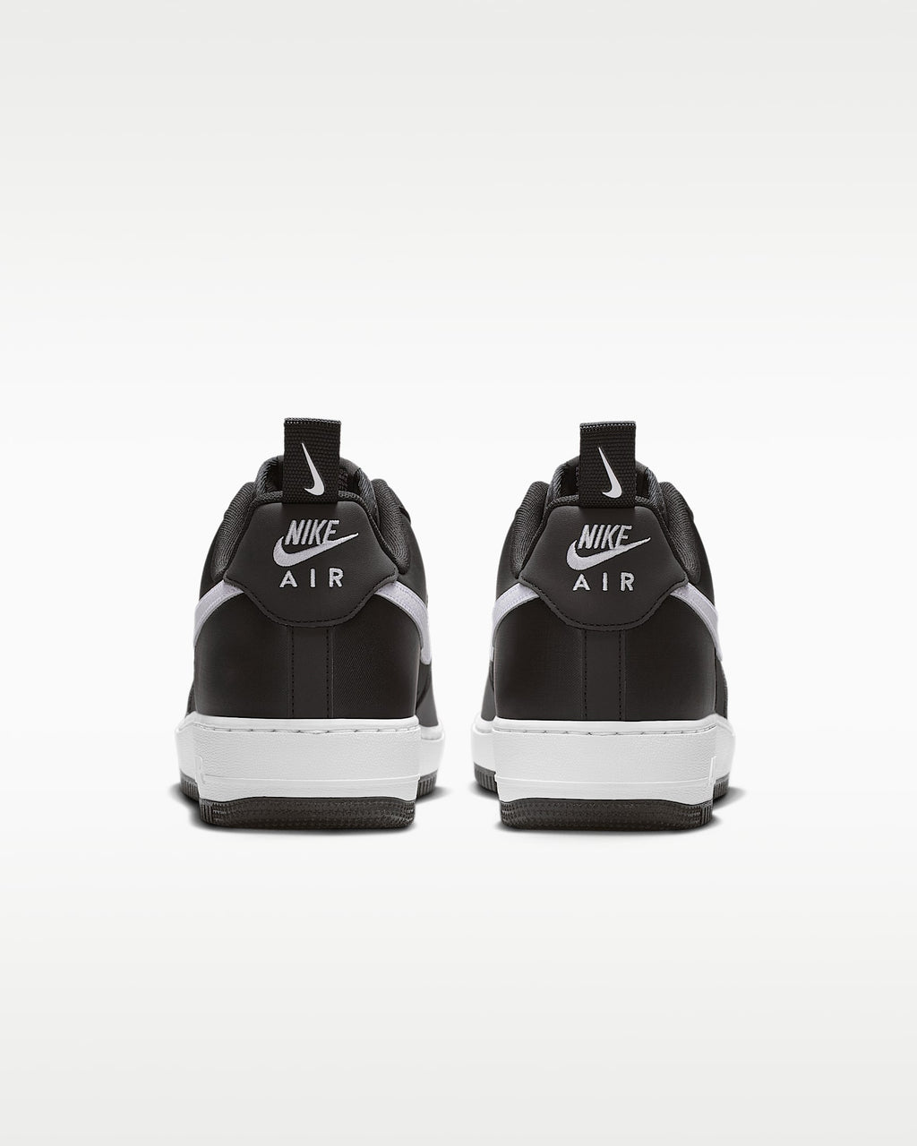 Nike Air Force 1 '07 Black White Mini Swoosh Sneakers