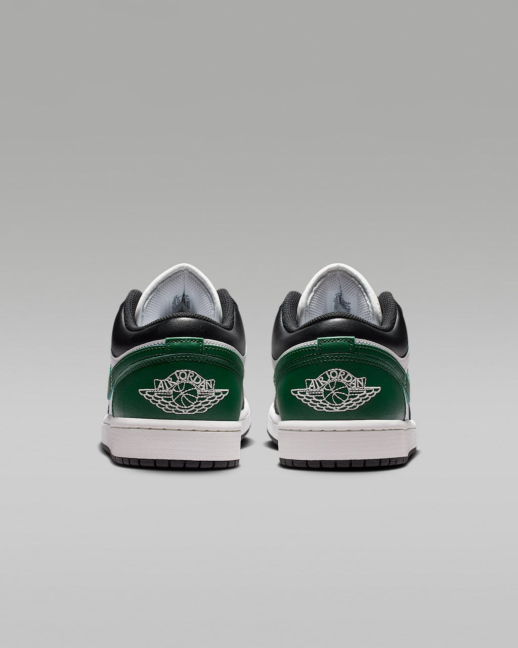 Air Jordan 1 Low White Black and Pine Green Sneakers