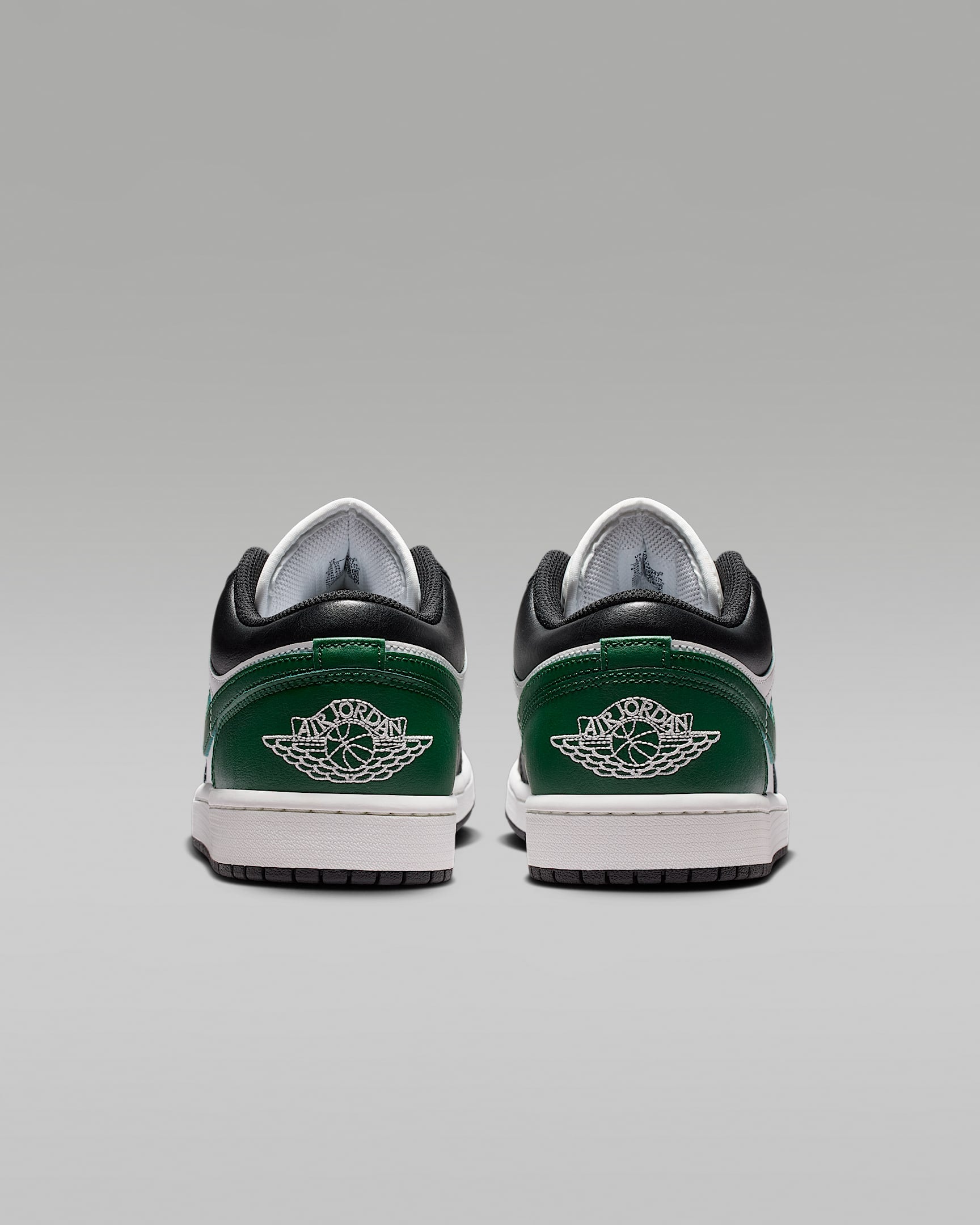 Air Jordan 1 Low White Black and Pine Green Sneakers