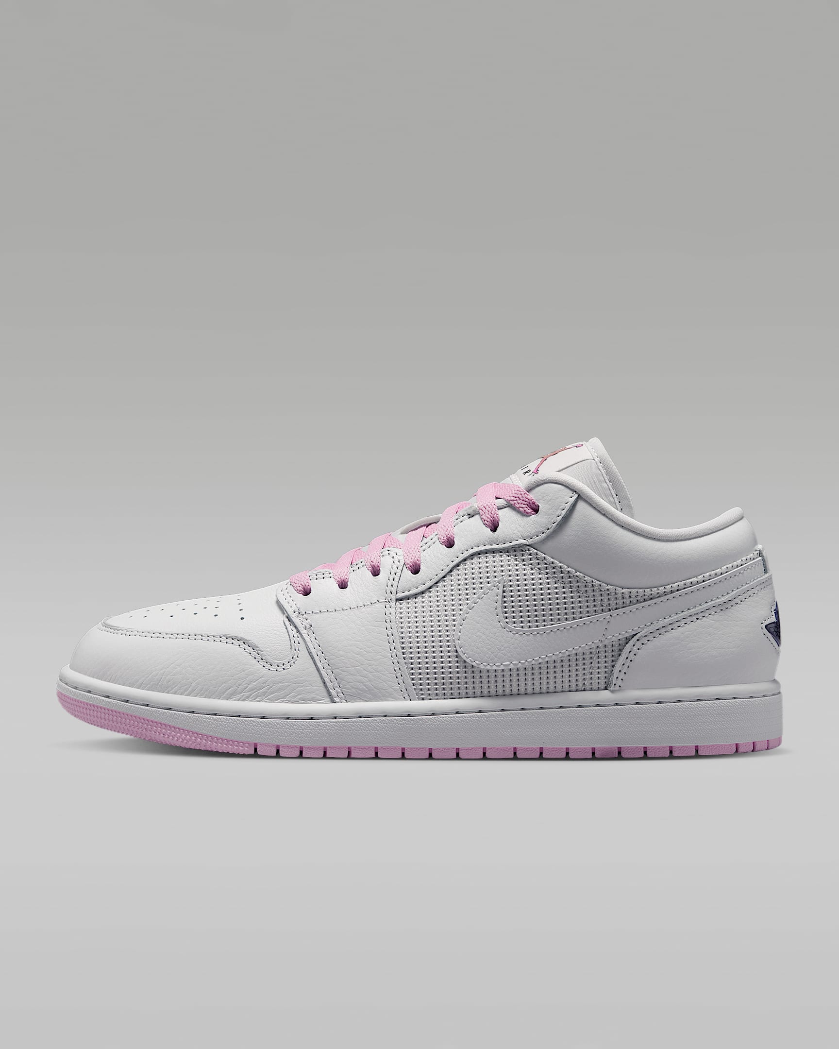 Air Jordan 1 Low White Pink Mixed-Material Sneakers