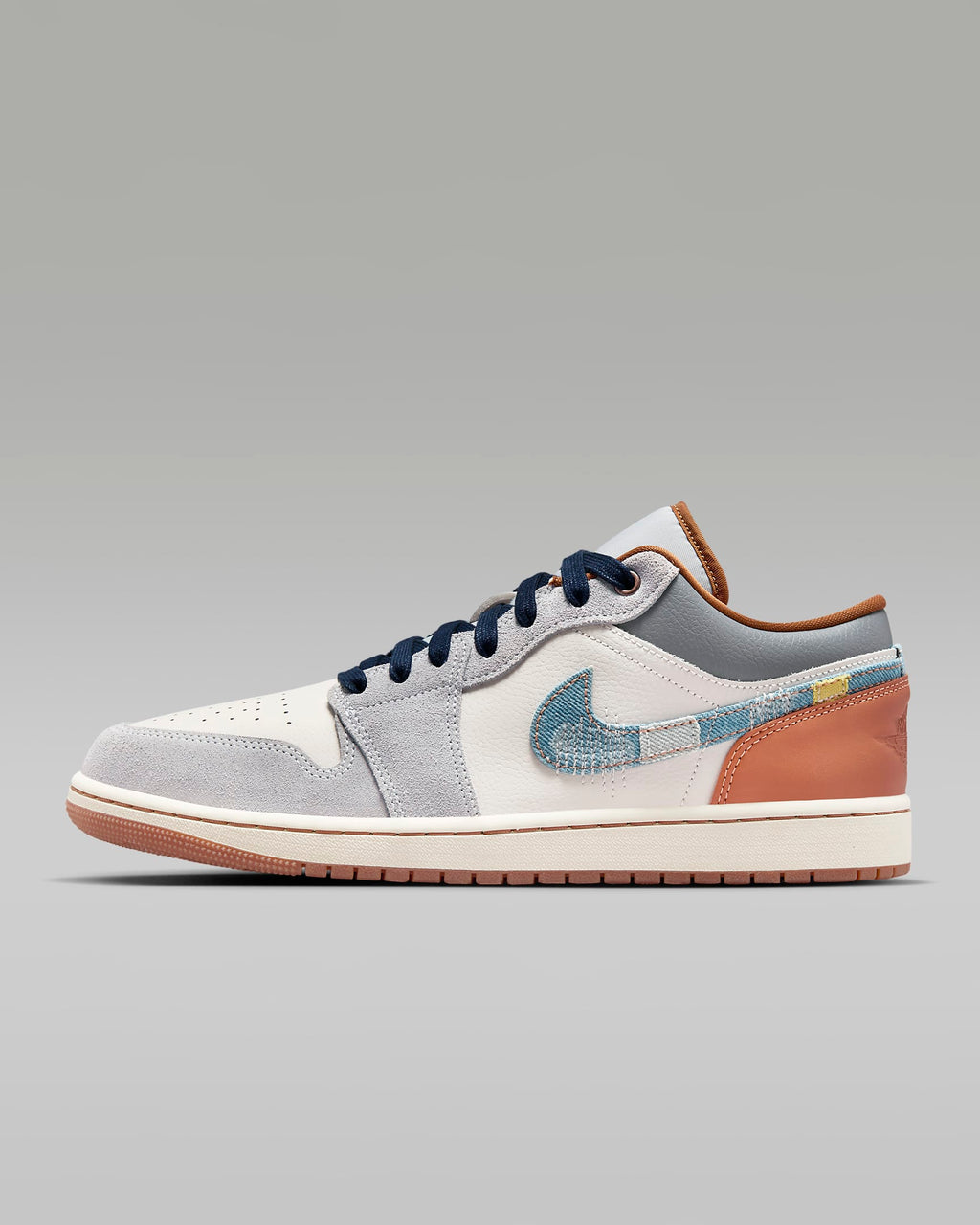 Air Jordan 1 Low SE Sail Light Smoke Grey and Pecan Sneakers
