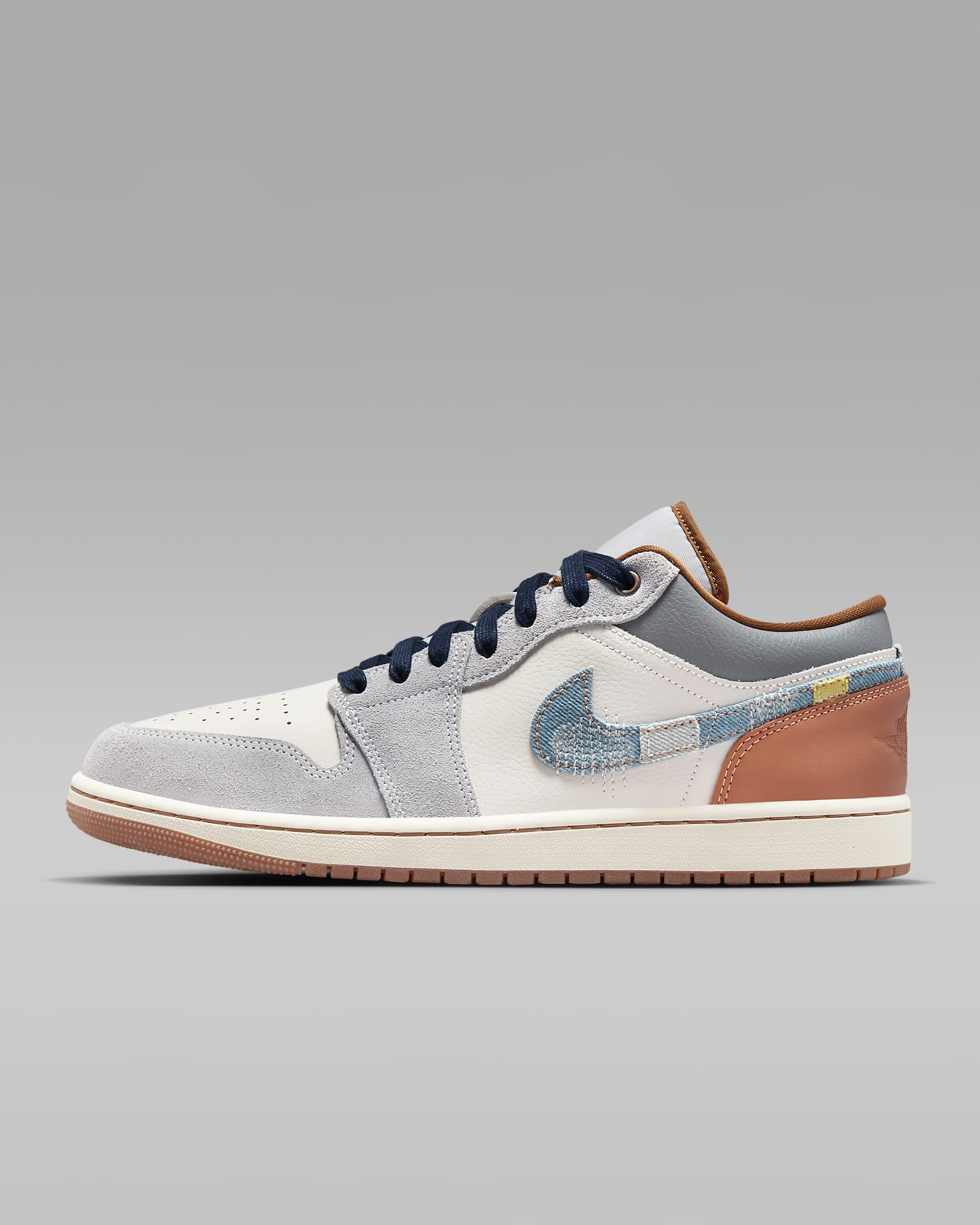 Air Jordan 1 Low SE Sail Light Smoke Grey and Pecan Sneakers