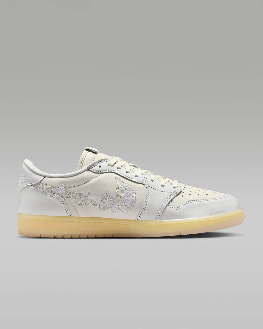 Air Jordan 1 Low OG x Off-White Floral Embroidery Gum Sole Sneakers