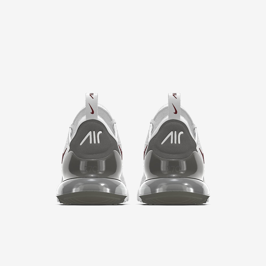 Nike Air Max 270 By You – White/Burgundy/Dark Grey Custom Sneaker