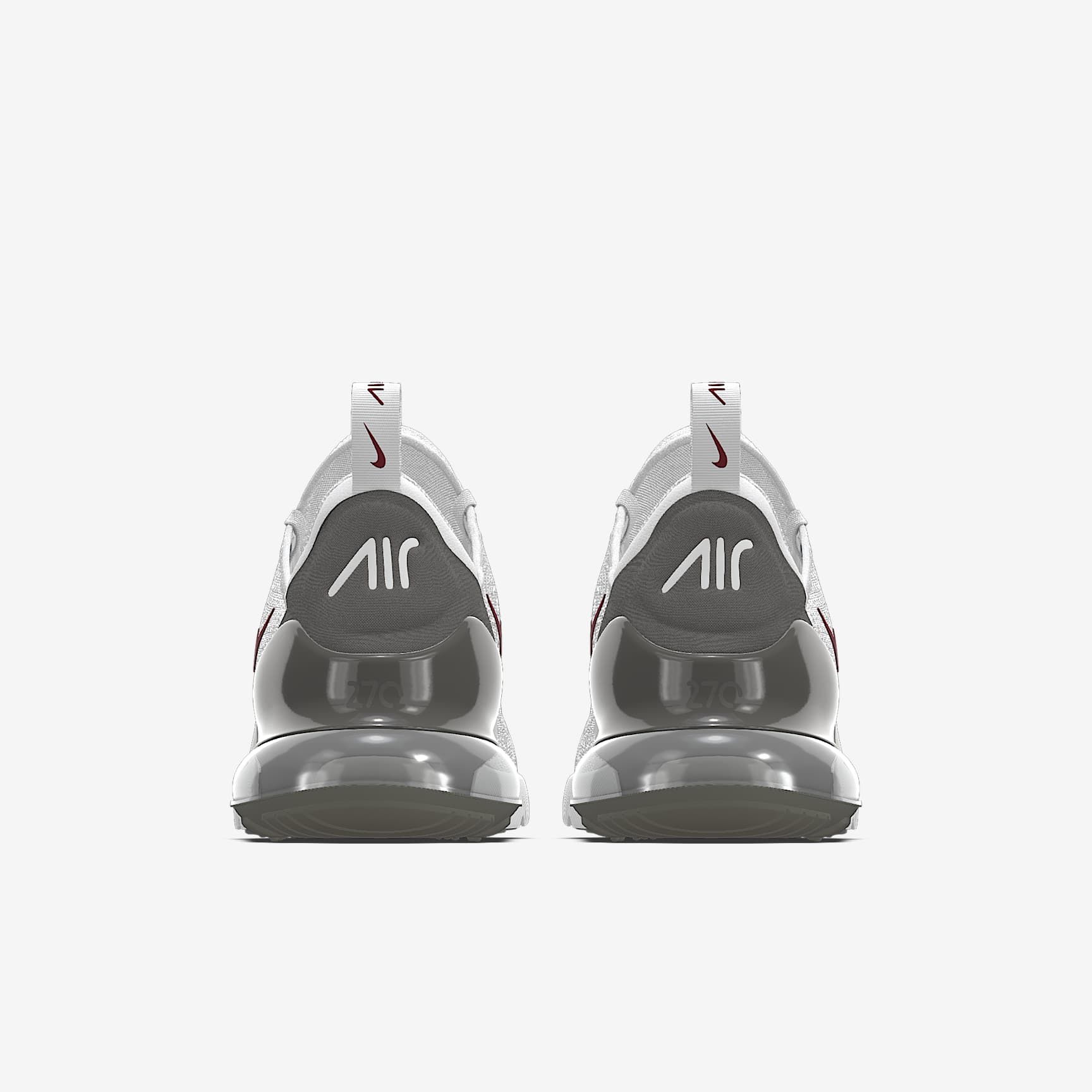 Nike Air Max 270 By You – White/Burgundy/Dark Grey Custom Sneaker