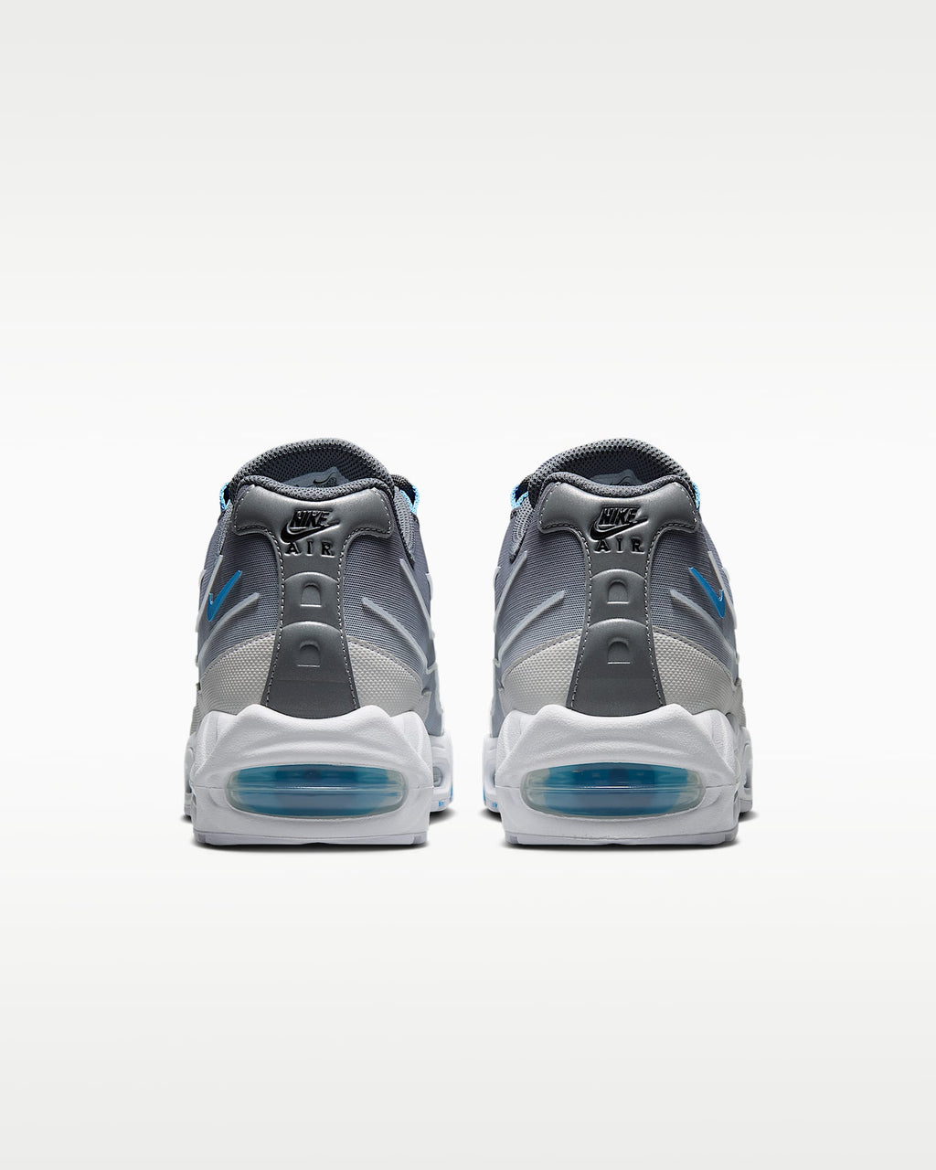 Nike Air Max 95 – Grey / Cerulean Mesh Athletic Sneakers