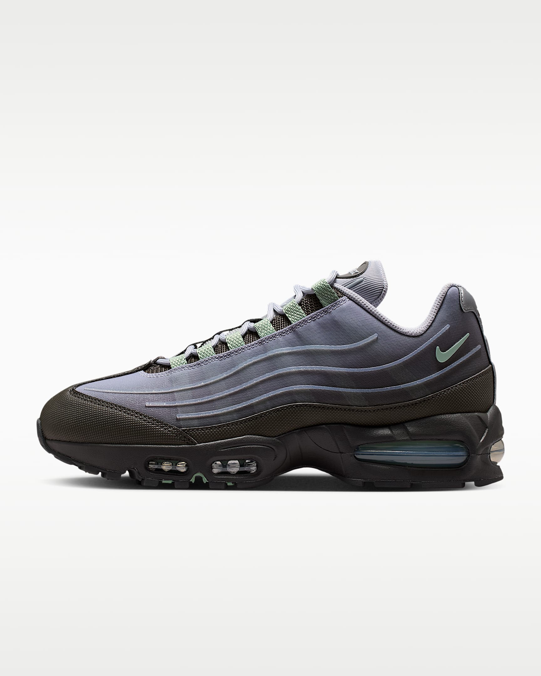 Nike Air Max 95 – Purple / Grey / Green Mesh Athletic Sneakers