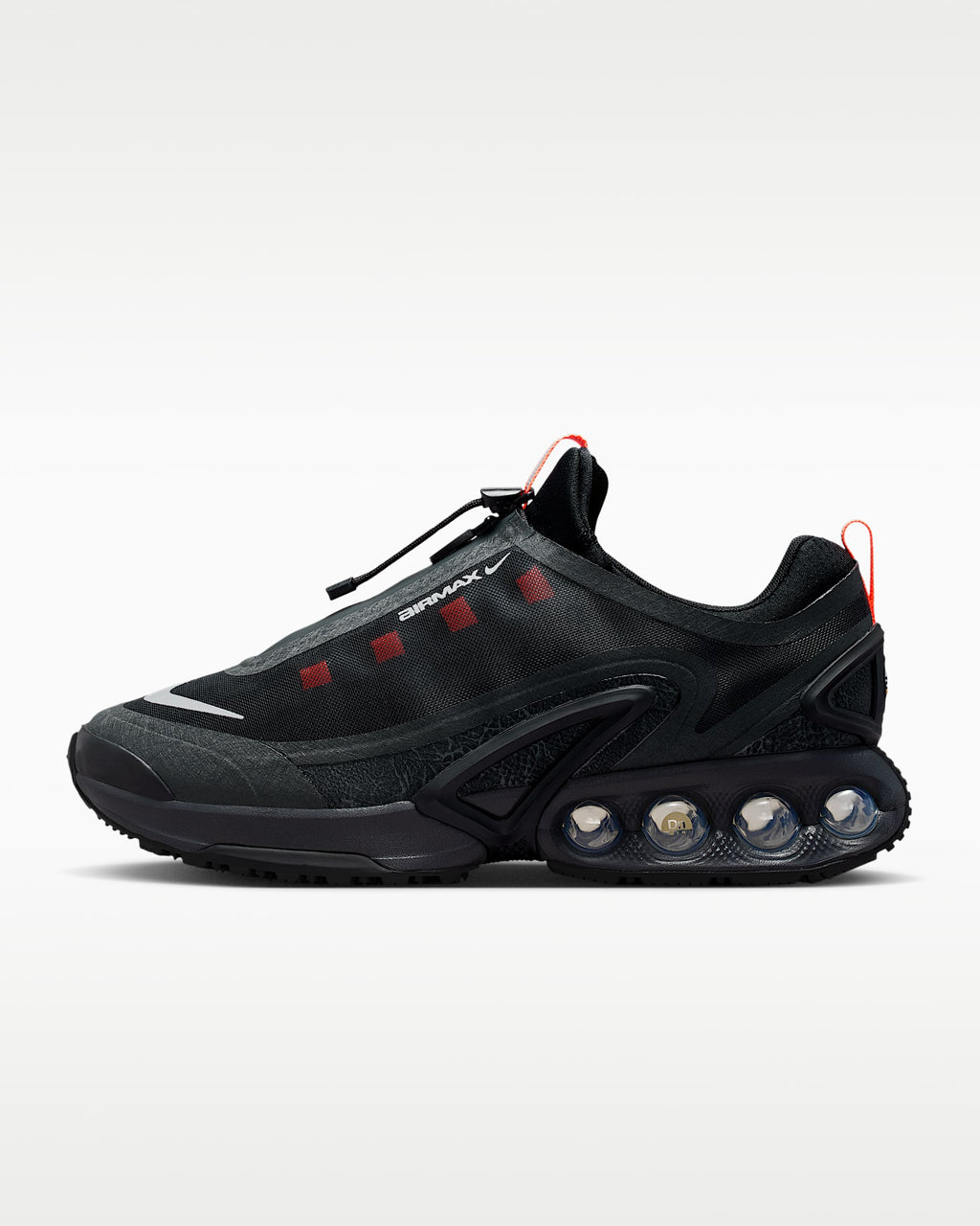 Nike Air Max DN Roam – Black / Red Mesh Athletic Sneakers