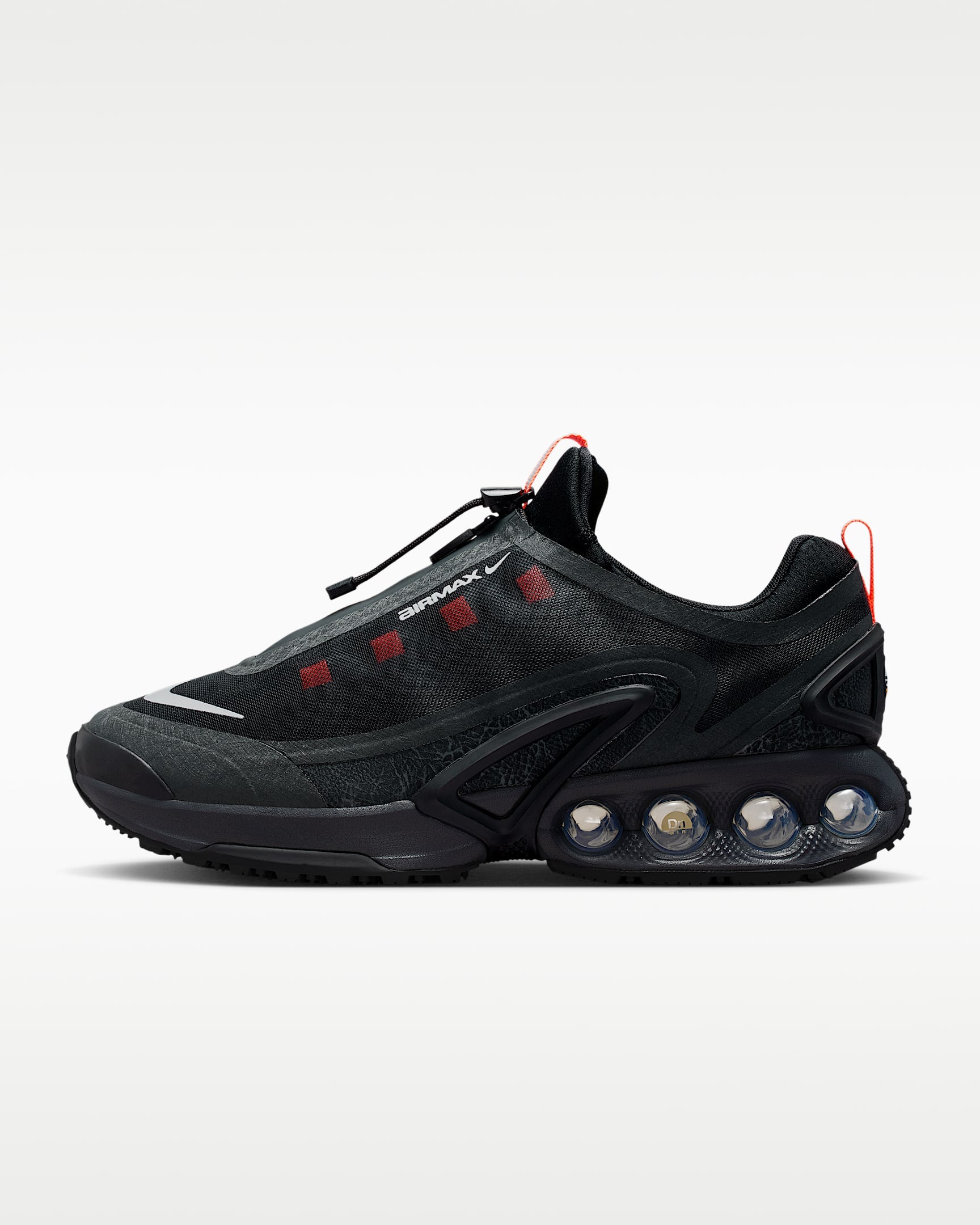 Nike Air Max DN Roam – Black / Red Mesh Athletic Sneakers