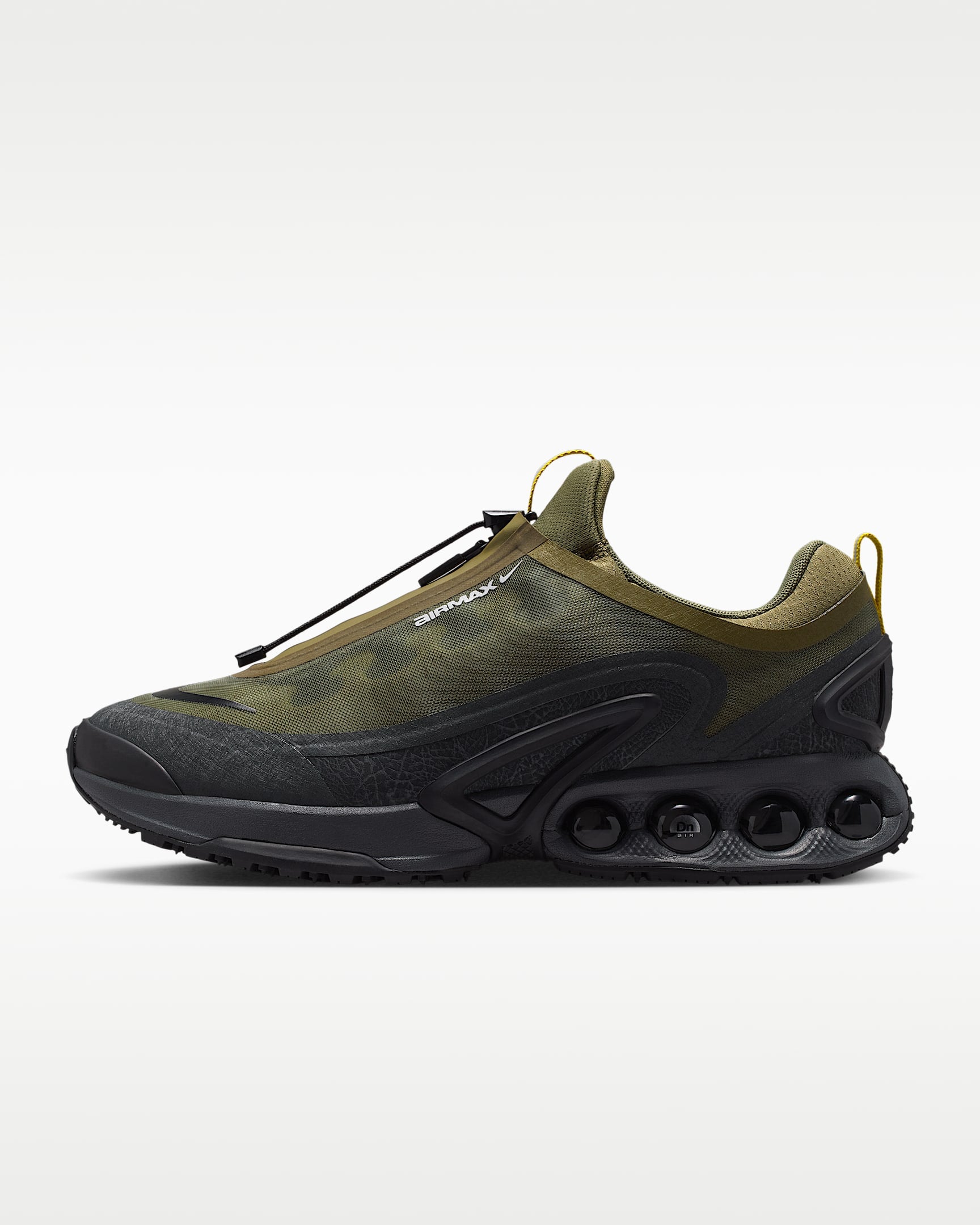 Nike Air Max DN Roam – Olive Green / Black Mesh Athletic Sneakers