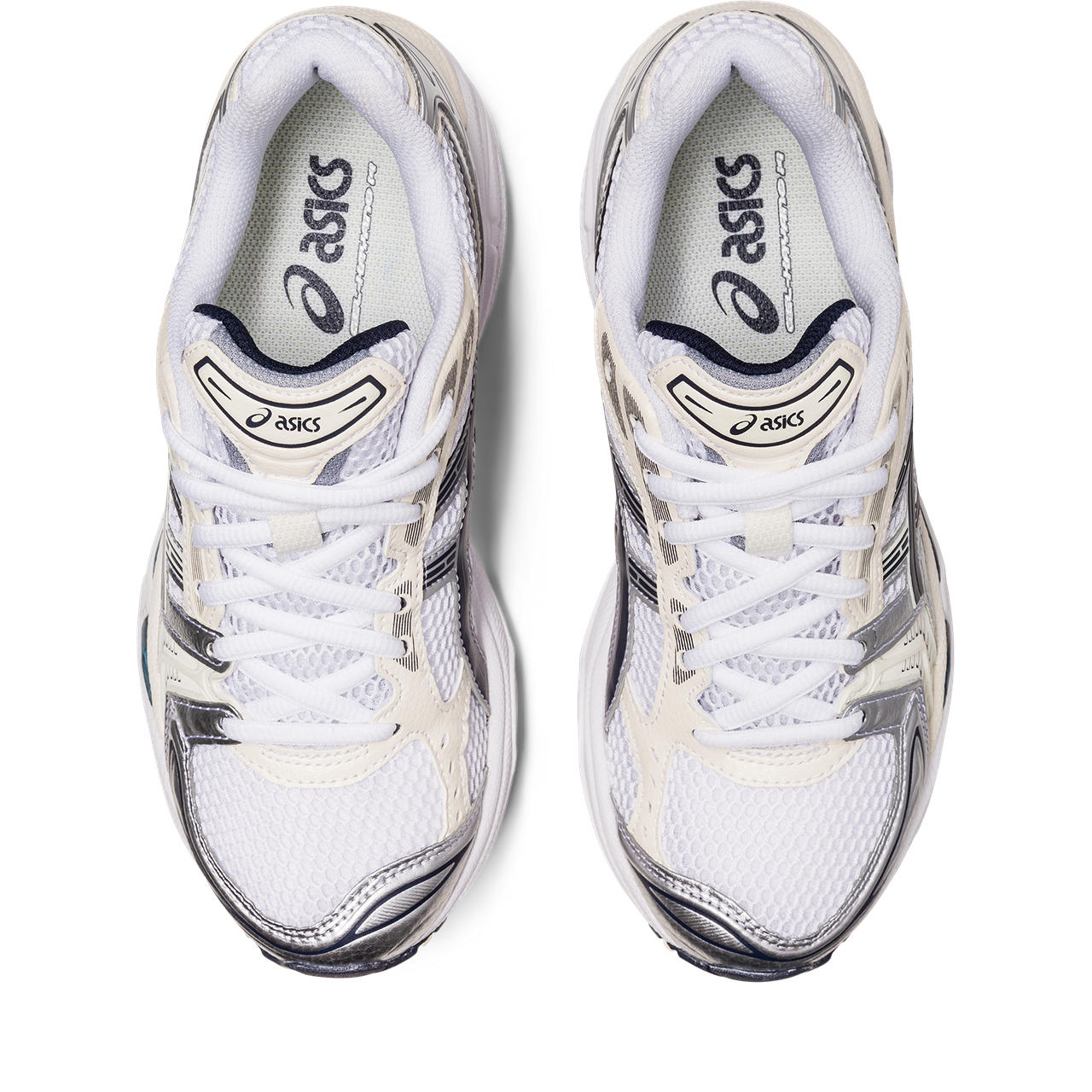 Asics Gel-Kayano 14 White / Cream / Metallic Silver / Navy