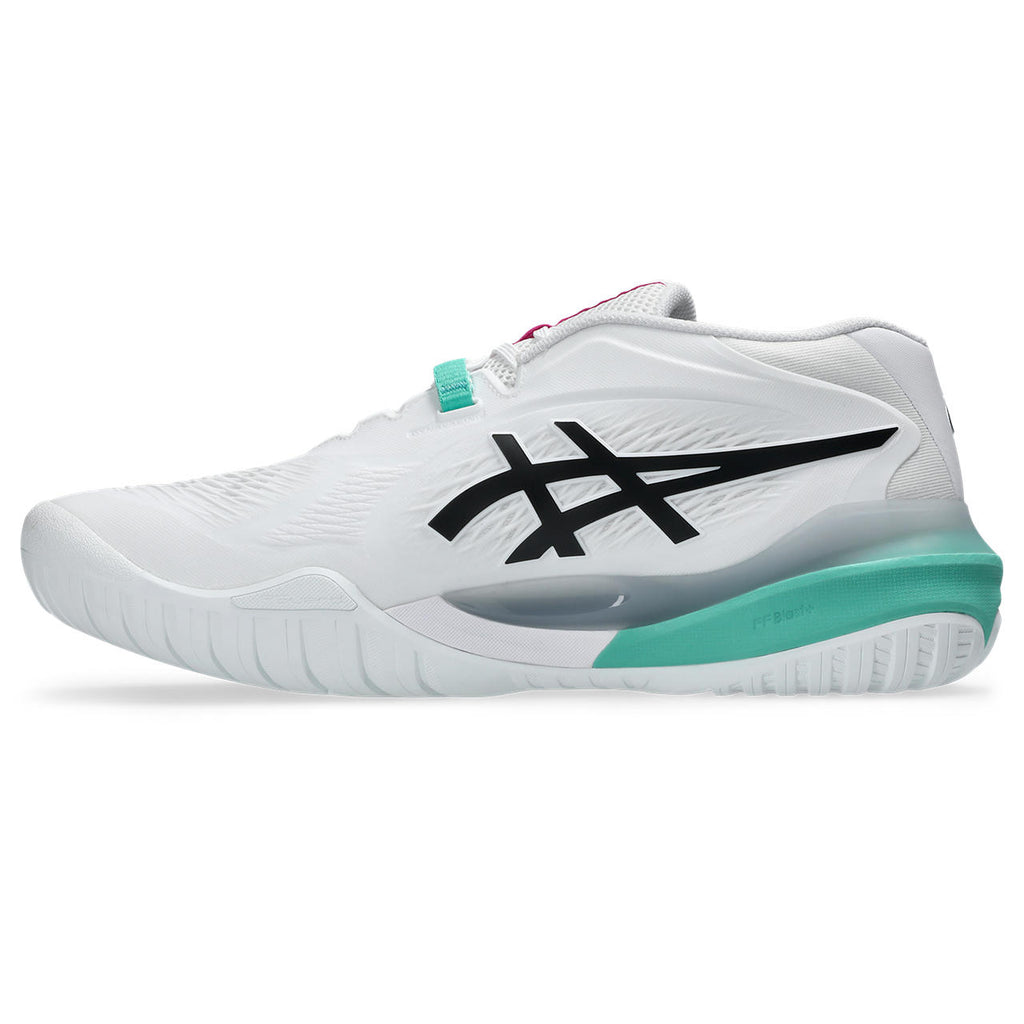 Asics Gel-Resolution – White/Black/Turquoise Tennis Sneaker