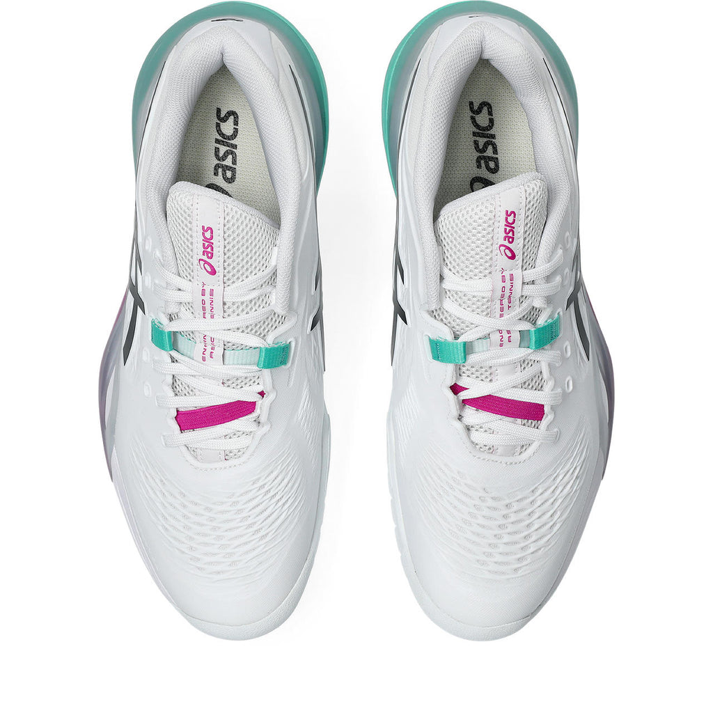 Asics Gel-Resolution – White/Black/Turquoise Tennis Sneaker