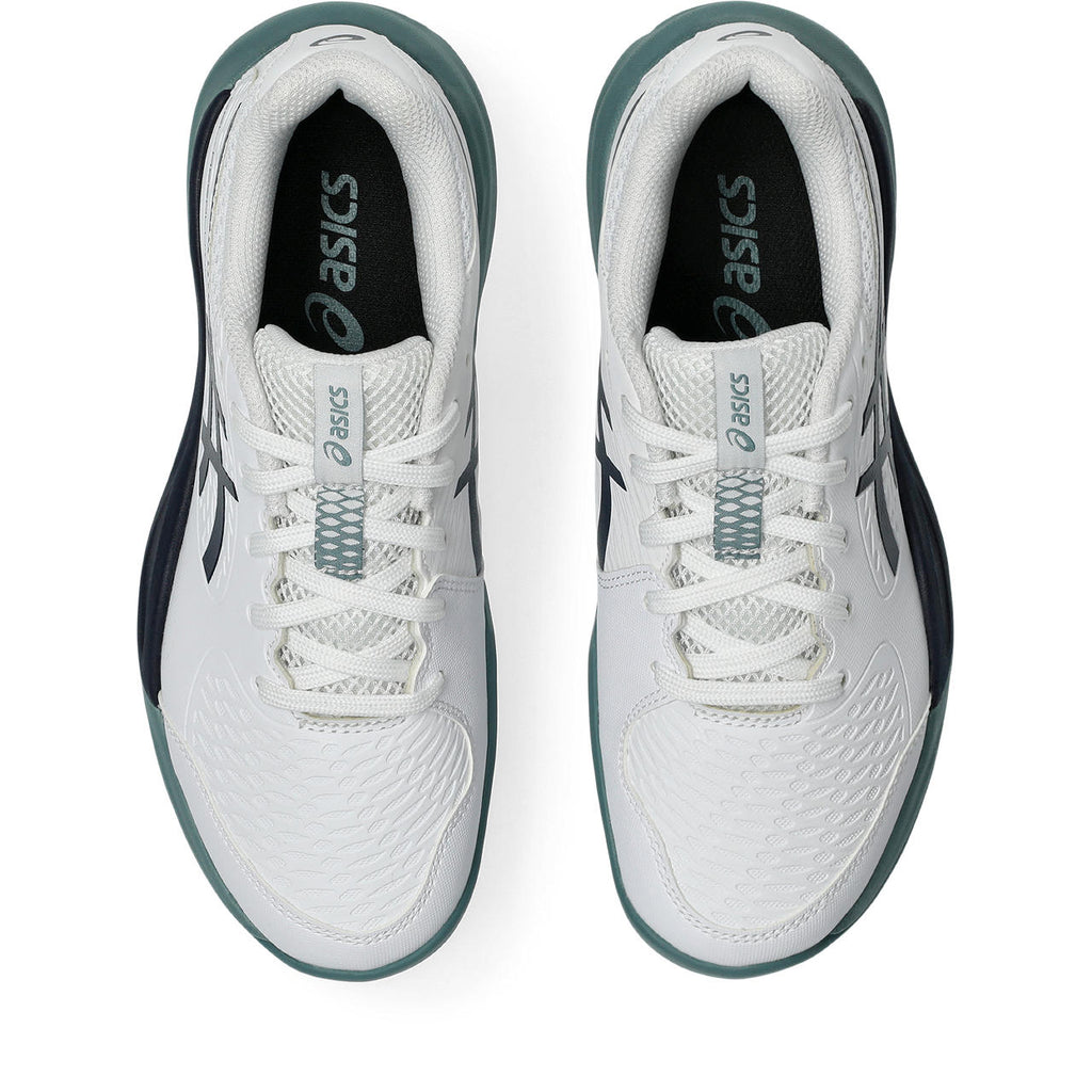 Asics Gel-Resolution – White/Navy/Teal Tennis Sneaker