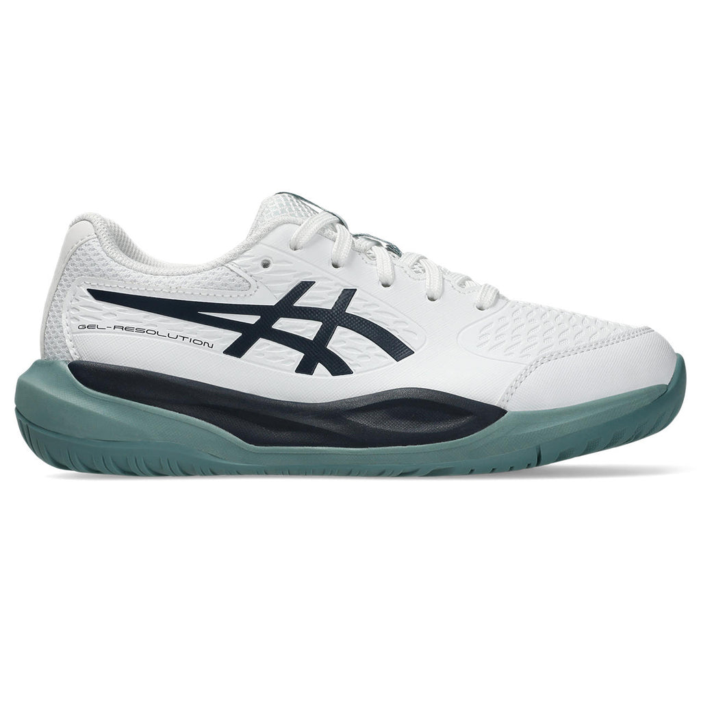 Asics Gel-Resolution – White/Navy/Teal Tennis Sneaker