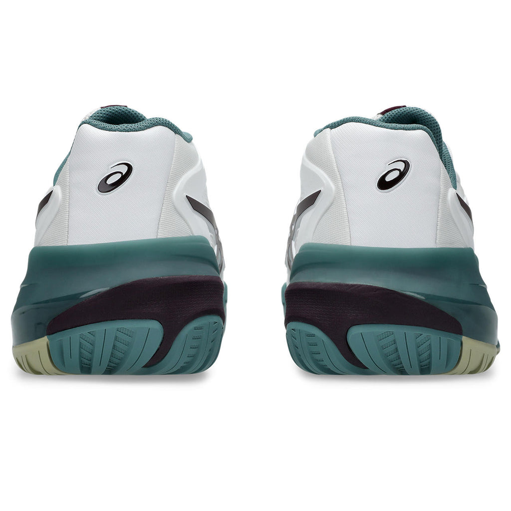 Asics Gel-Resolution – White/Burgundy/Teal Tennis Sneaker