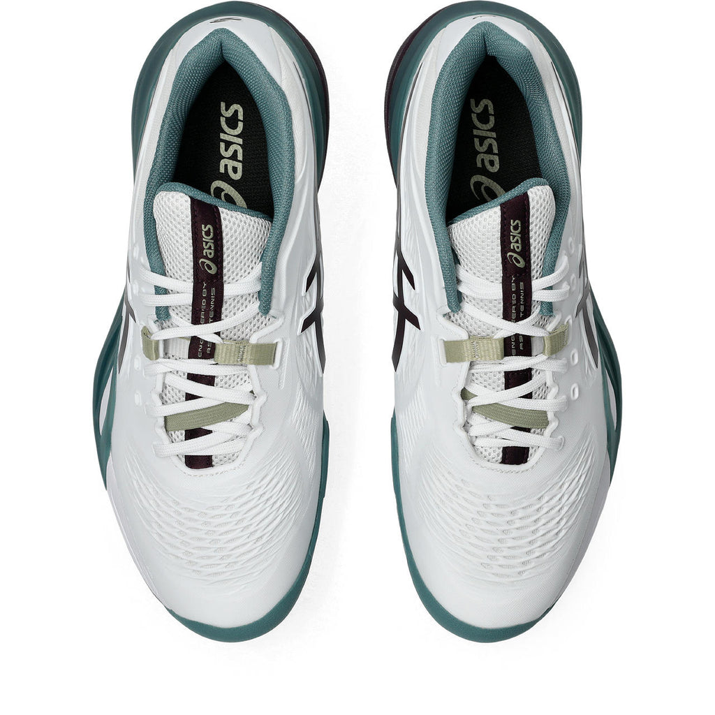 Asics Gel-Resolution – White/Burgundy/Teal Tennis Sneaker