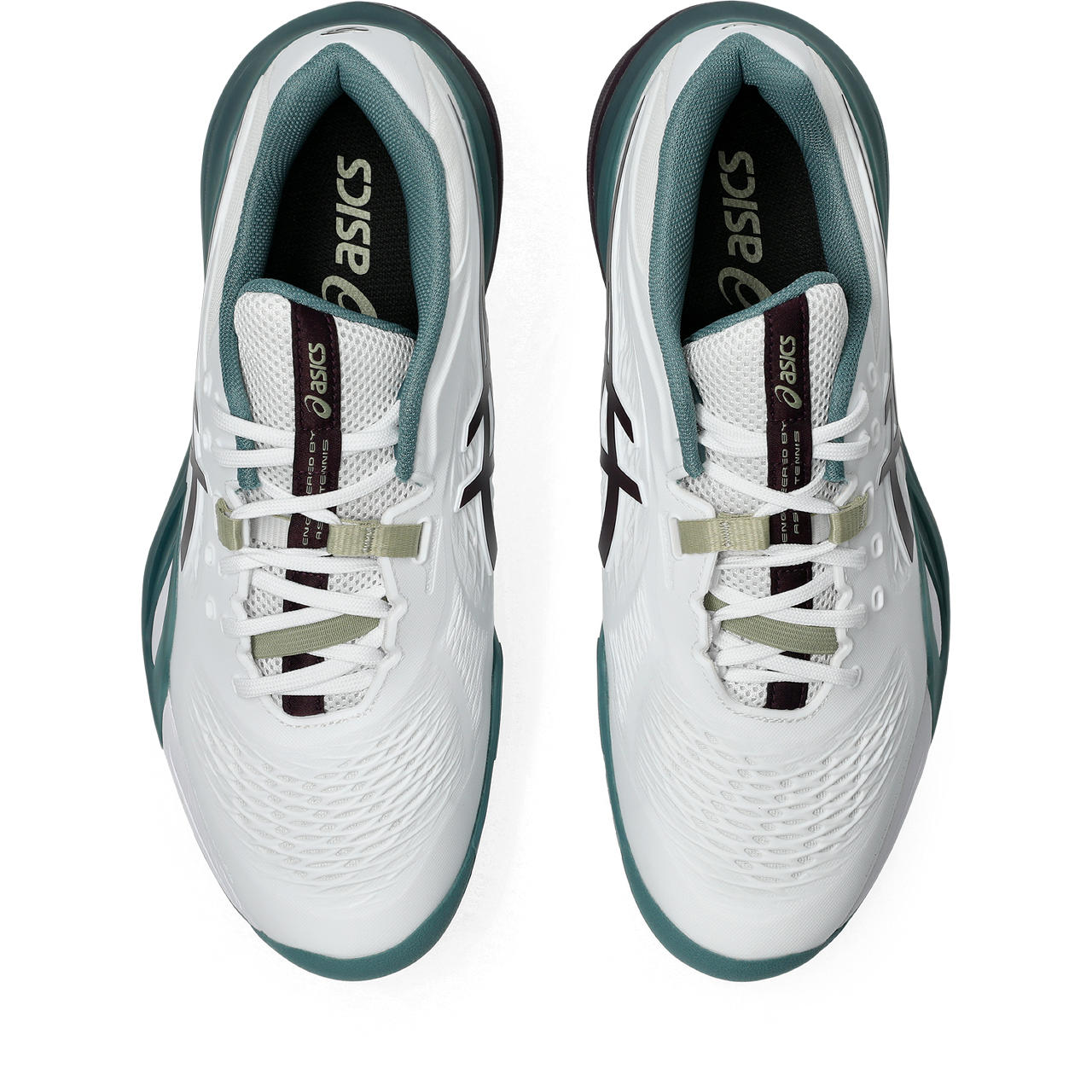 Asics Gel-Resolution – White/Burgundy/Teal Tennis Sneaker