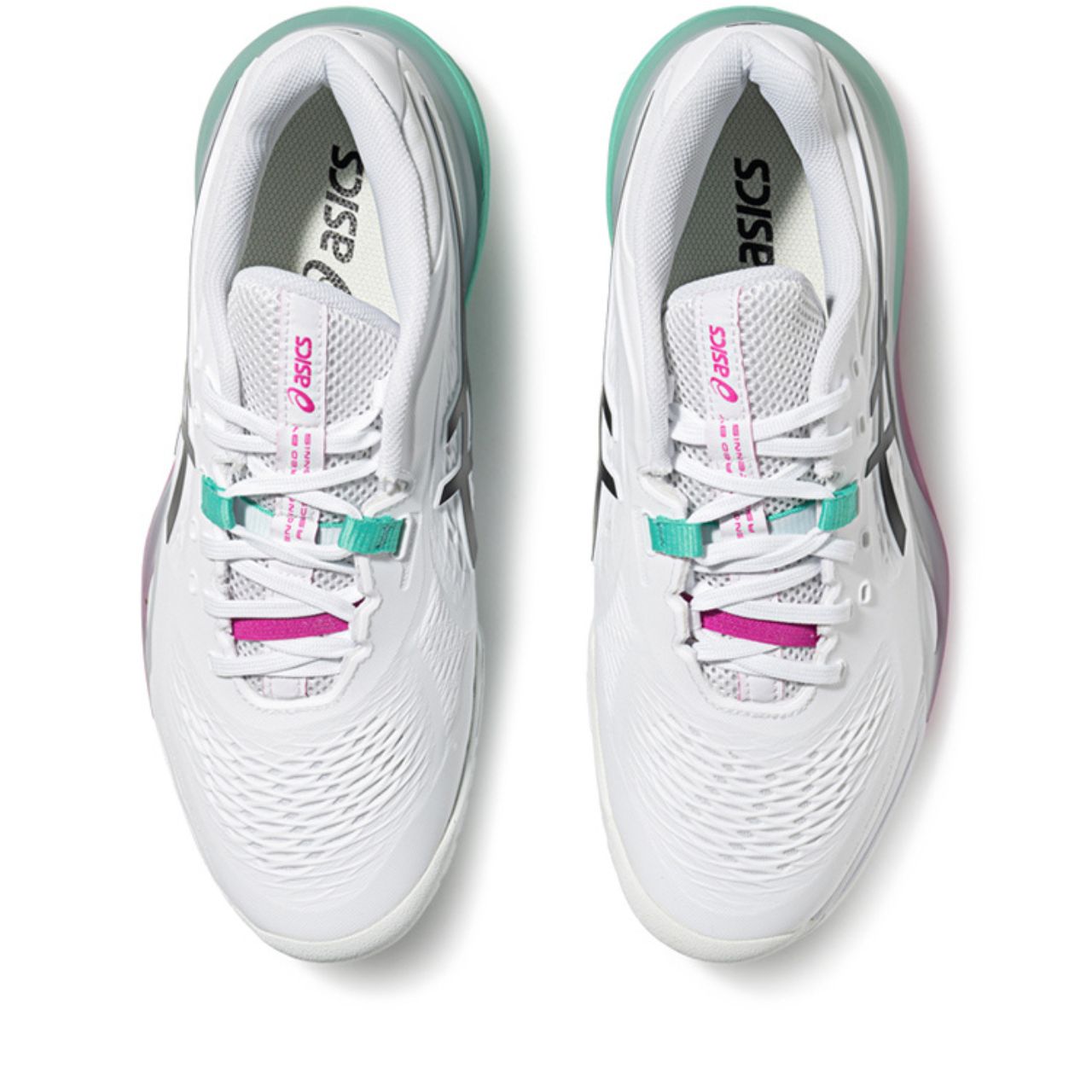 Asics Gel-Resolution – White/Black/Pink/Mint Tennis Sneaker
