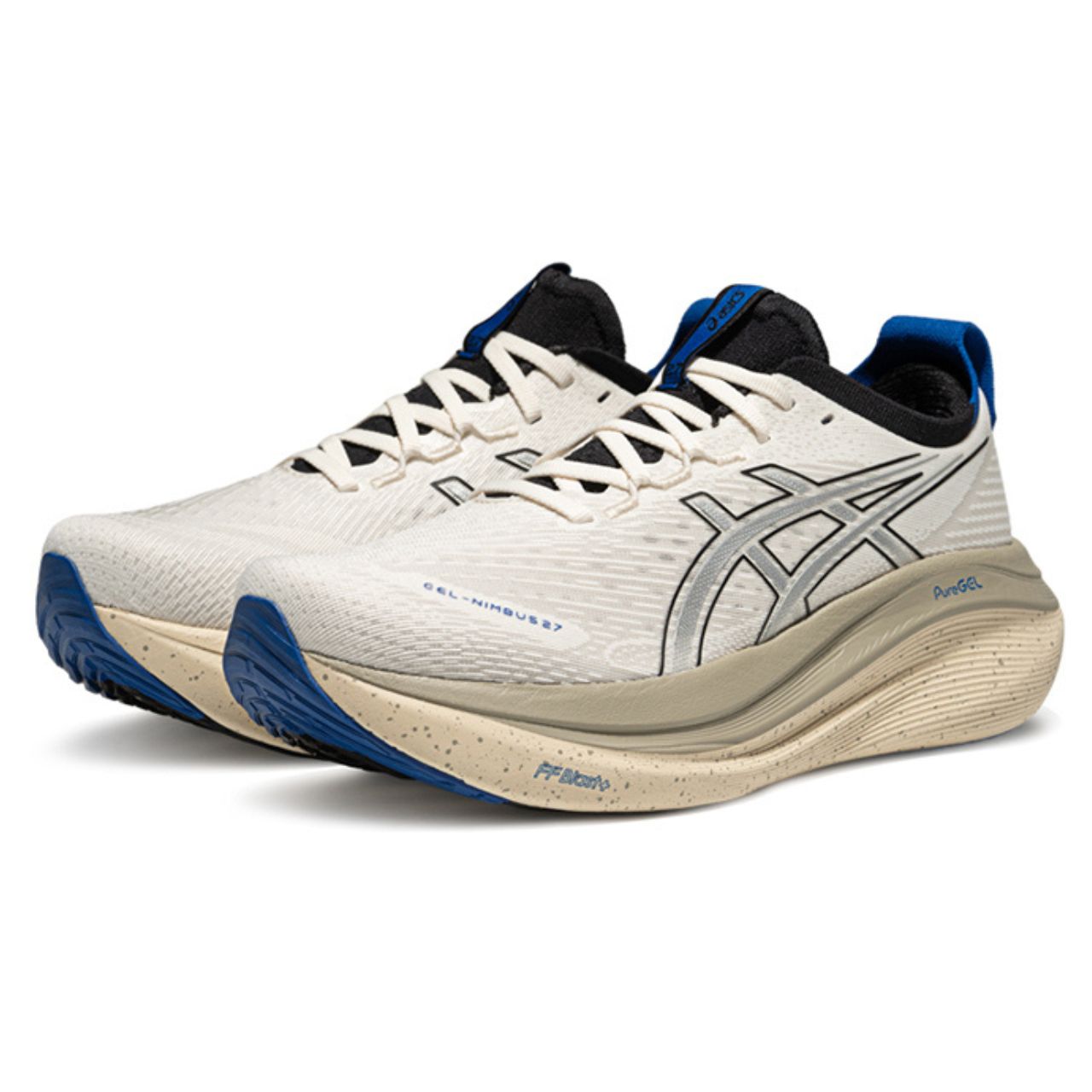 Asics Gel-Nimbus 27 Cream / Silver / Blue