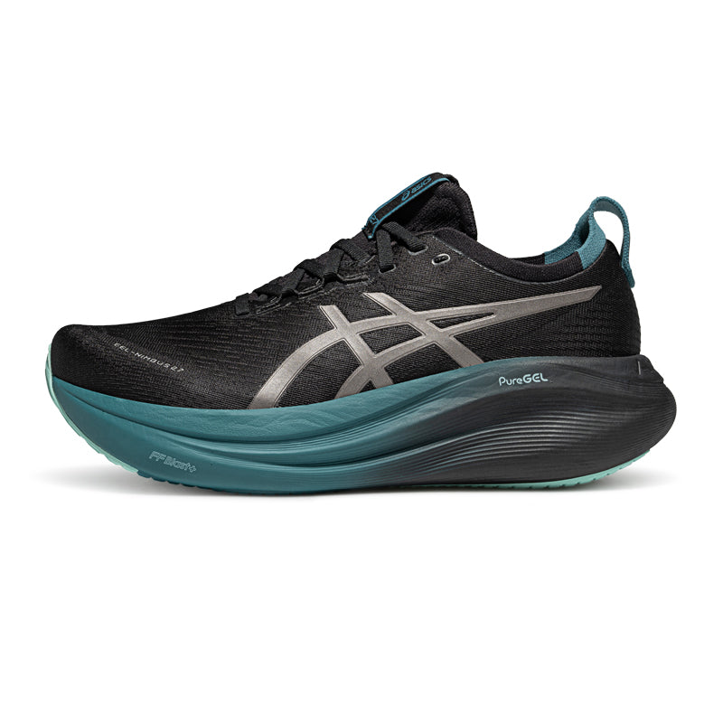 Asics Gel-Nimbus 27 Black / Metallic Silver / Teal