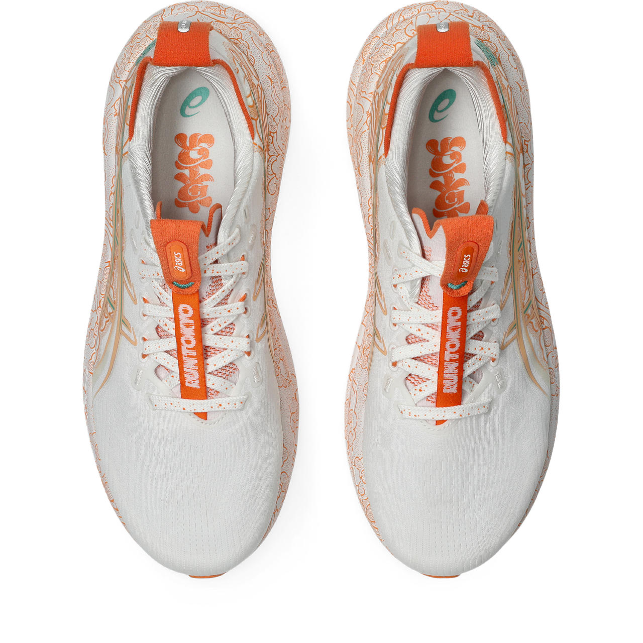Asics Gel-Nimbus 27 White / Orange / Cloud Print