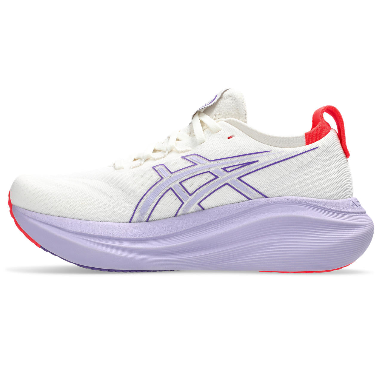 Asics Gel-Nimbus 28 – White/Lavender/Red Running Shoe