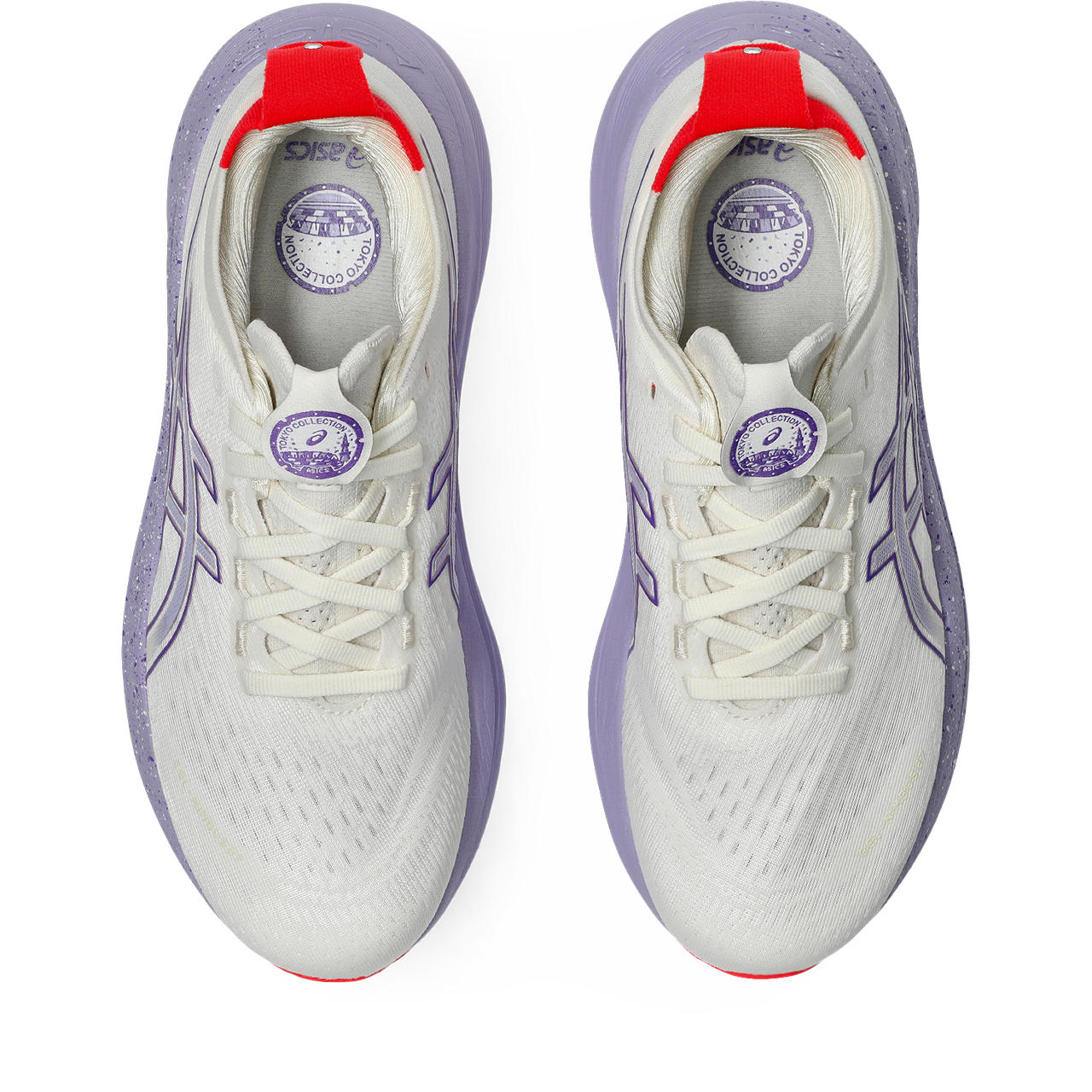 Asics Gel-Nimbus 28 – White/Lavender/Red Running Shoe