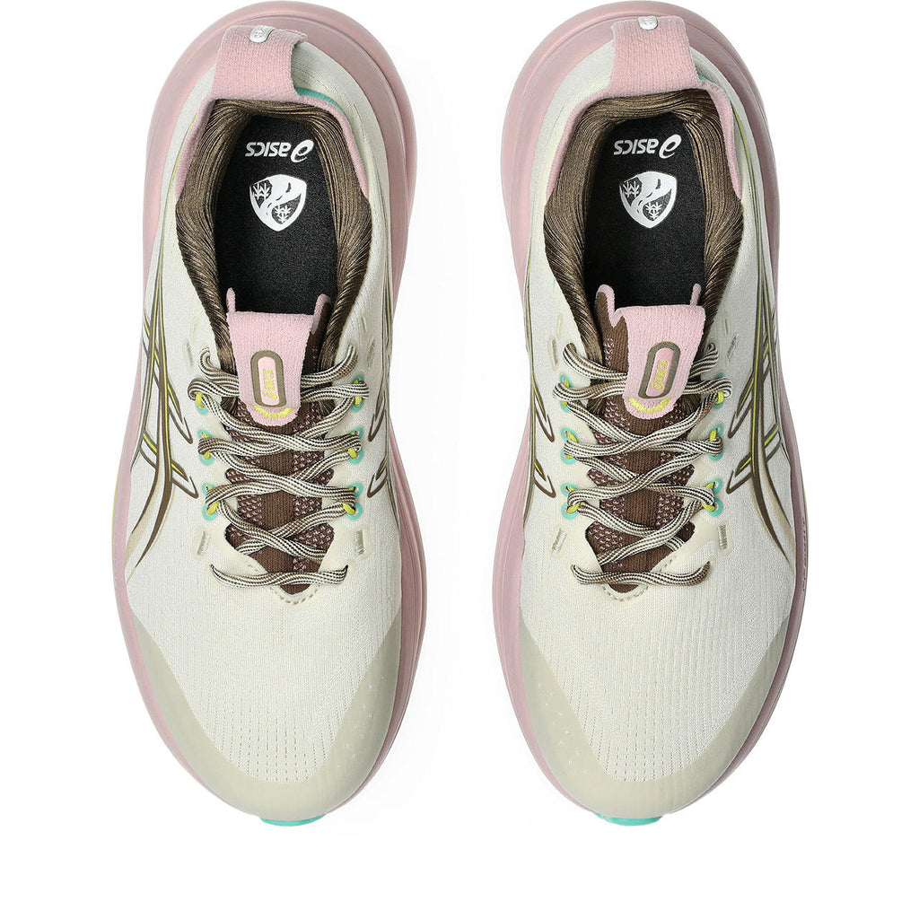 Asics Gel-Nimbus 28 – Off-White/Brown/Pink Running Shoe