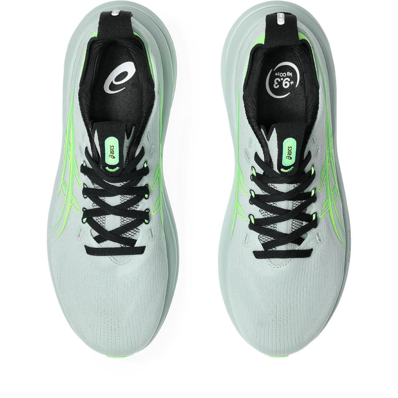 Asics Gel-Nimbus 28 – Light Gray/Neon Green Running Shoe