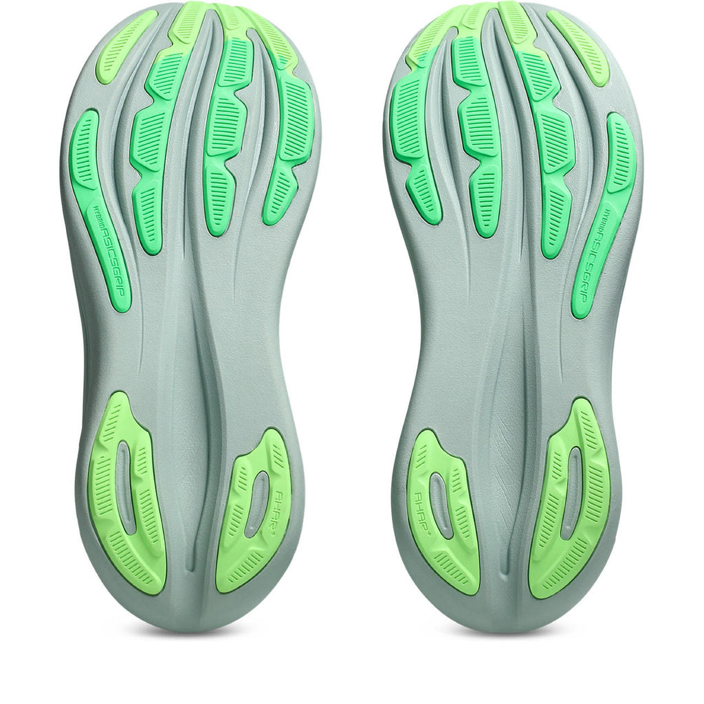 Asics Gel-Nimbus 28 – Light Gray/Neon Green Running Shoe