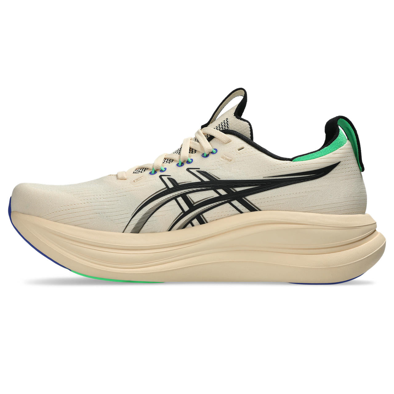 Asics Gel-Nimbus 28 – Cream/Black/Green Running Shoe