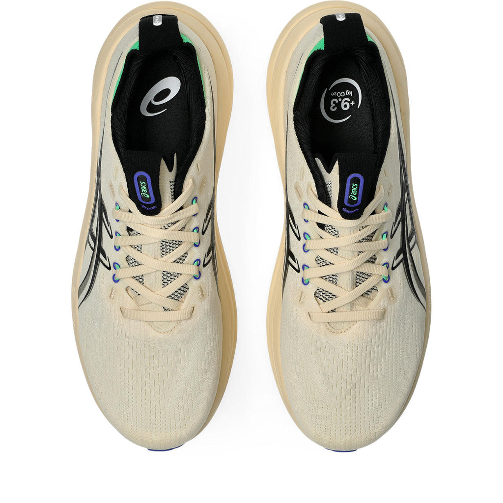 Asics Gel-Nimbus 28 – Cream/Black/Green Running Shoe