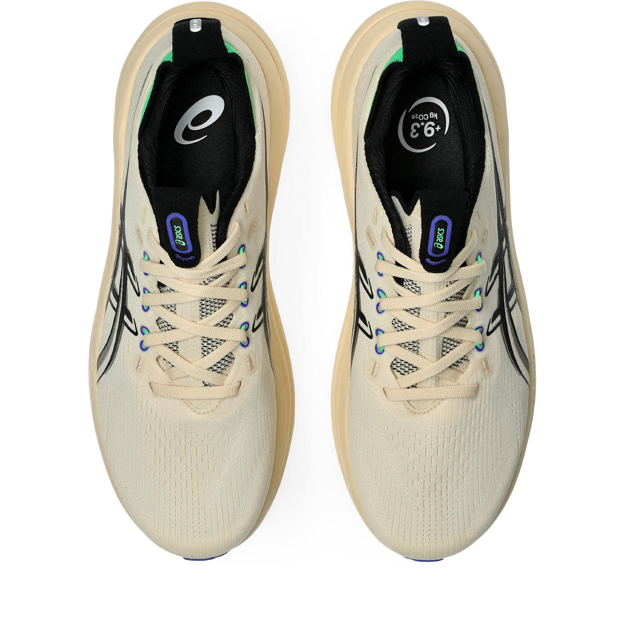 Asics Gel-Nimbus 28 – Cream/Black/Green Running Shoe
