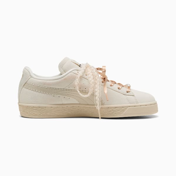 Puma Suede — Cream / Lace Ribbon / Pearl