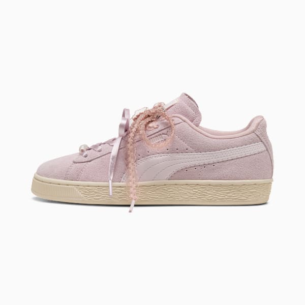 Puma Suede — Light Pink / Lace Ribbon / Pearl