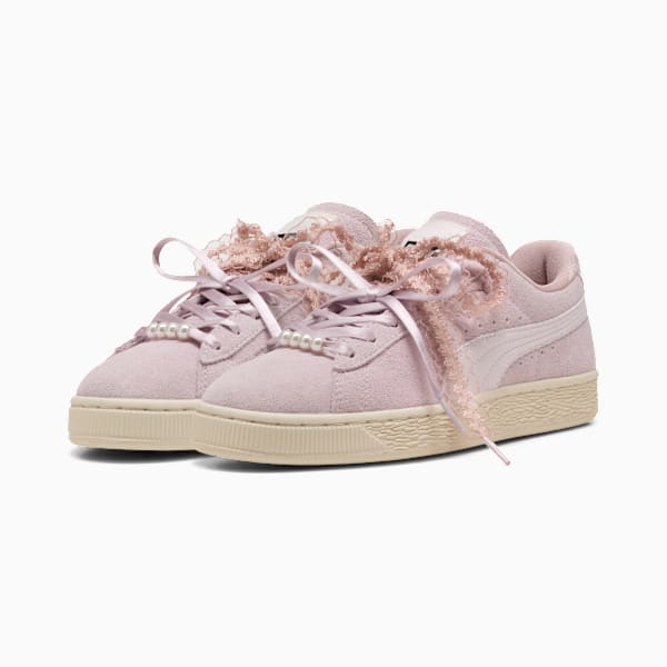 Puma Suede — Light Pink / Lace Ribbon / Pearl
