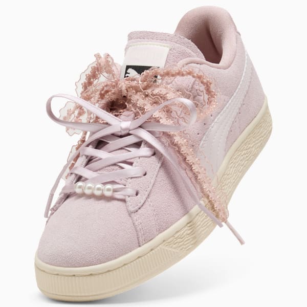 Puma Suede — Light Pink / Lace Ribbon / Pearl