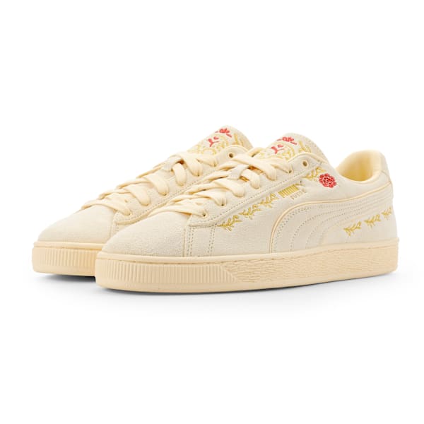 Puma Suede — Cream / Floral Embroidery