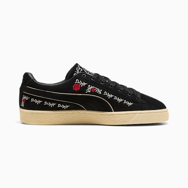 Puma Suede — Black / Floral Embroidery